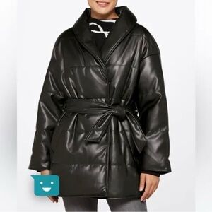 Vero Moda Naomi Coated Black Puffer Jacket
